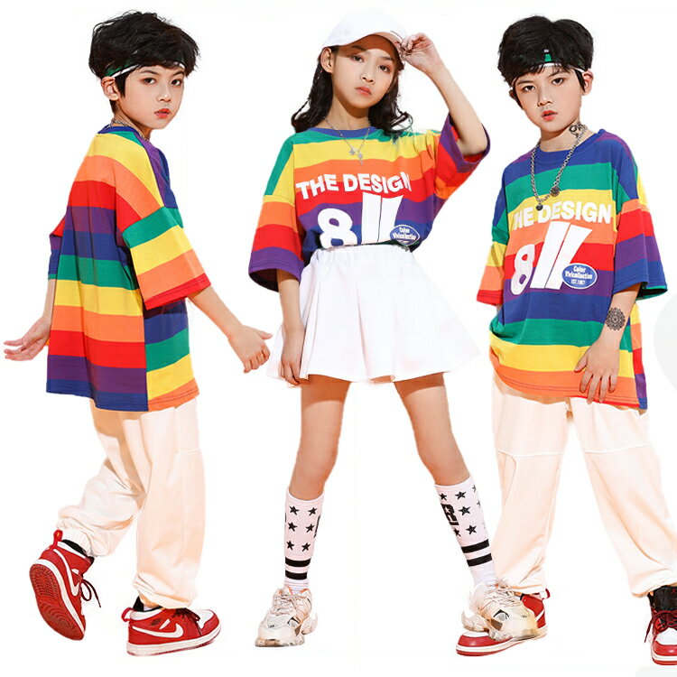 ［夏・新品］キッズ ダンス衣装 子供服 ヒップホップ シャツ 半袖 ハーフパンツ 半ズボン 韓国 子供服 パンツ トップス ガールズ 男の子 女の子 ダンス発表会 レッスン着 ジャス K-POP 派手 文化祭 学園祭演出服 かっこいい 新作