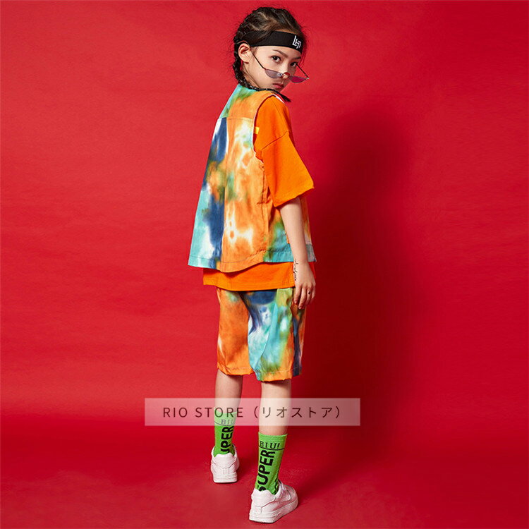 キッズダンス衣装 トップス パンツ tシャツ 韓国 子供服 ファッション k-pop 迷彩 ヒップホップ ダンス 衣装 キッズ ダンスウェア おしゃれ 110 120 130 140 150 160 170 180