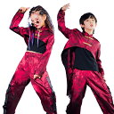 キッズダンス衣装 和風 ワインレッド 赤 セットアップ ジャズダンス 子供服 女の子 男の子 学生ダンス レッド おしゃれ 長袖 ベスト Hiphop 演出 応...