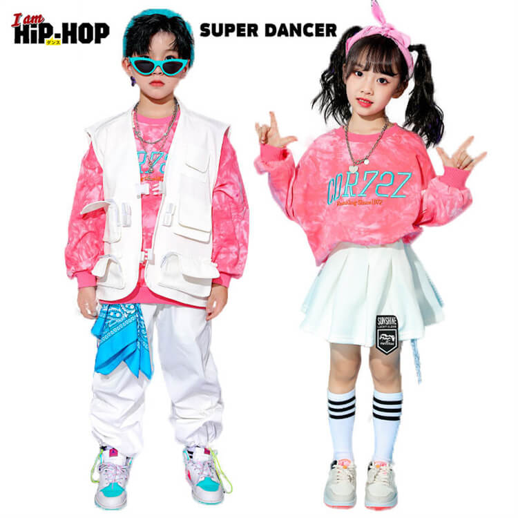 キッズダンス衣装 女の子 上下セット ピンク 可愛い 子供服 韓国風 ダンス衣装 トレーナー K-POP 原宿系 ヒップホップ ステージ衣装 韓国ファッション ストリート 110 120 130 140 150 160