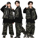カモフラージュ柄 キッズダンス衣装 長袖 韓国 女の子 男の子 トップス カモフラージュ柄 パンツ ロングパンツ 子供服 チアダンス ヒップホップ hiphop ステージ衣装 キッズ ダンス衣装 チアガール ストリート系 おしゃれ かっこいい 派手 黒 グリーン 110-180