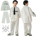 キッズダンス衣装 ヒップホップ HIPHOP 白 子供服 シャツ ロングパンツ 男の子 ダンスウェア ジュニア ストリート 長ズボン かっこいい 運動着 韓国 普段着 セットアップ ヒップホップ ストリート jazz 練習着 110-180CM