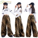イエロー 白 キッズダンス衣装 セットアップ 女の子 トップス ヒョウ柄 豹柄 パンツ ヘソ出し トップス ジャズ ヒップホップ チア ダンス衣装 y2k子供服...