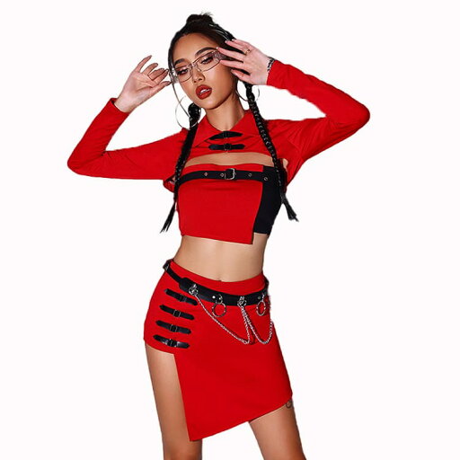 DSダンス 衣装 レディース 演出服 ダンス衣装 セット 赤 おしゃれ DJ ジャッズ ダンス 衣装 大人 ステージ衣装 キャバ ダンサー セクシー DSダンス 衣装 レディース 演出服 ダンス衣装 セット 赤 おしゃれ DJ ジャッズ ダンス 衣装 大人 ステージ衣装 キャバ ダンサー セクシー