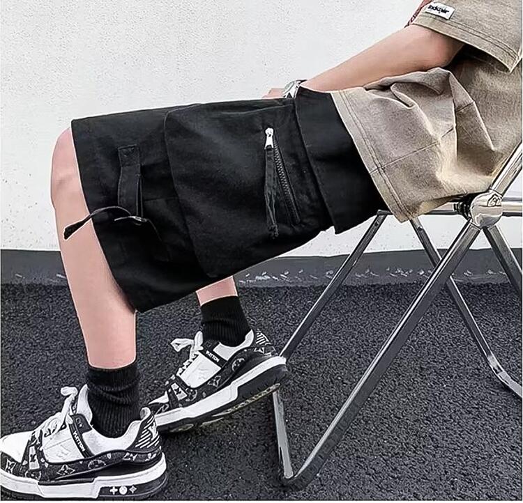 カーゴパンツ メンズ ダンス衣装 パンツ ハーフ ヒップホップ 衣装 メンズ ショートパンツ カーゴ パンツ 黒 ワインレッド ストリート系