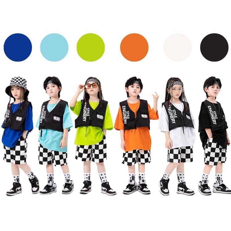 キッズダンス衣装 セットアップ ヒップホップ ダンス衣装 男の子 ガールズ ベスト パンツ tシャツ K-POP 韓国 子供服 ファッション 子供ダンス 半袖 かっこいい ジャズ ダンスウェア jazz hiphop おしゃれ