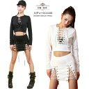 ダンス衣装 JAZZ レディース セクシー セットアップ ガールズ 白 黒 チームダンス ジャズ 演出服 ダンス ヒップホップ 大人女子 セクシー パフォーマン...