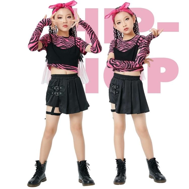 キッズ チア ダンス ガールズ 衣装 トップス スカート セットアップ 子供服 ピンク へそ出し ジャズダンス チアガール ステージ衣装 演出服 体操服 上下セット HIPHOP ダンスウェア キッズ おしゃれ 120-170