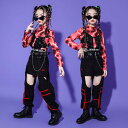 ダンス衣装 女の子 ヘソ出し 子供服 韓国 ヒョウ柄 レッド ブラック ダンスパンツ ヒップホップ ストリート ダンスウェア 子供ダンス 発表会 K-POP ダンスズボン 練習着 応援団 ジャズダンス HIPHOP JAZZ k-pop 原宿系 演出服 練習着 イベント 発表会