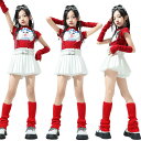 キッズ ダンス衣装 セットアップ 白 赤 猫 長袖 トップス スカート ヒップホップ ファッション ダンス発表会 子供服 y2k 可愛い 女の子 ダンス 衣装 ...
