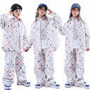 マルチカラー 柄シャツ キッズ ダンス衣装 セットアップ hiphop 白 シャツ トップス ダメージ パンツ ロングパンツ 男の子 女の子 ヒップホップ チア...