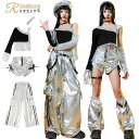 シルバー キラキラ キッズダンス衣装 セットアップ 帽子 へそ出し トップス ズボン ショーツ レッグウォーマー ガールズ ダンス衣装 キッズ ヒップホップ 子供服 女の子 ストリートダンス 団体服 応援団 演出服 イベント用 おしゃれ ジャズダンス jazz HIPHOP K-POP
