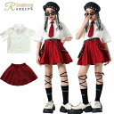 セットアップ キッズダンス 無地 シャツ プリーツスカート スカート ショットスカート かわいい 赤 白 レッド ホワイト 女の子 ジャズダンス キッズ 団体演出 チアガール 子供 おしゃれ 韓国風 ヒップホップ 可愛い ステージ衣装 ダンスウェア 応援団 発表会 チアリーダー