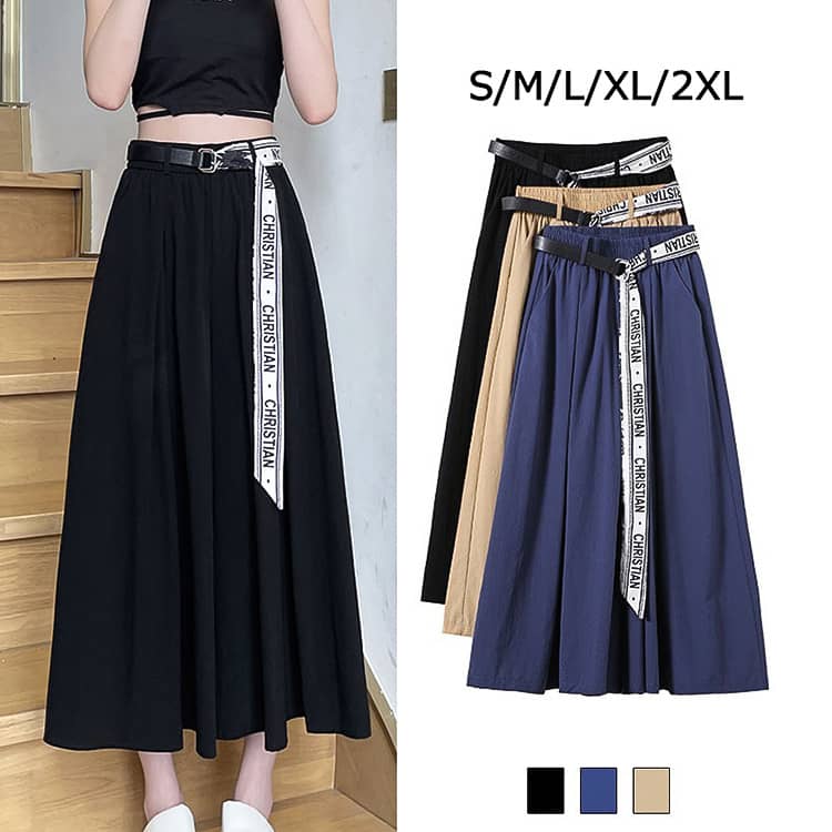 レディース 夏 ワイドパンツ 涼しい さらてろ ワイドレッグパンツ シフォン レディース シンプル ゆったり リラックス パンツ　冷感 七分丈 ウェストゴム スカート ガチョウ ボトムス カジュアル おしゃれ トレンド 韓国ファッション