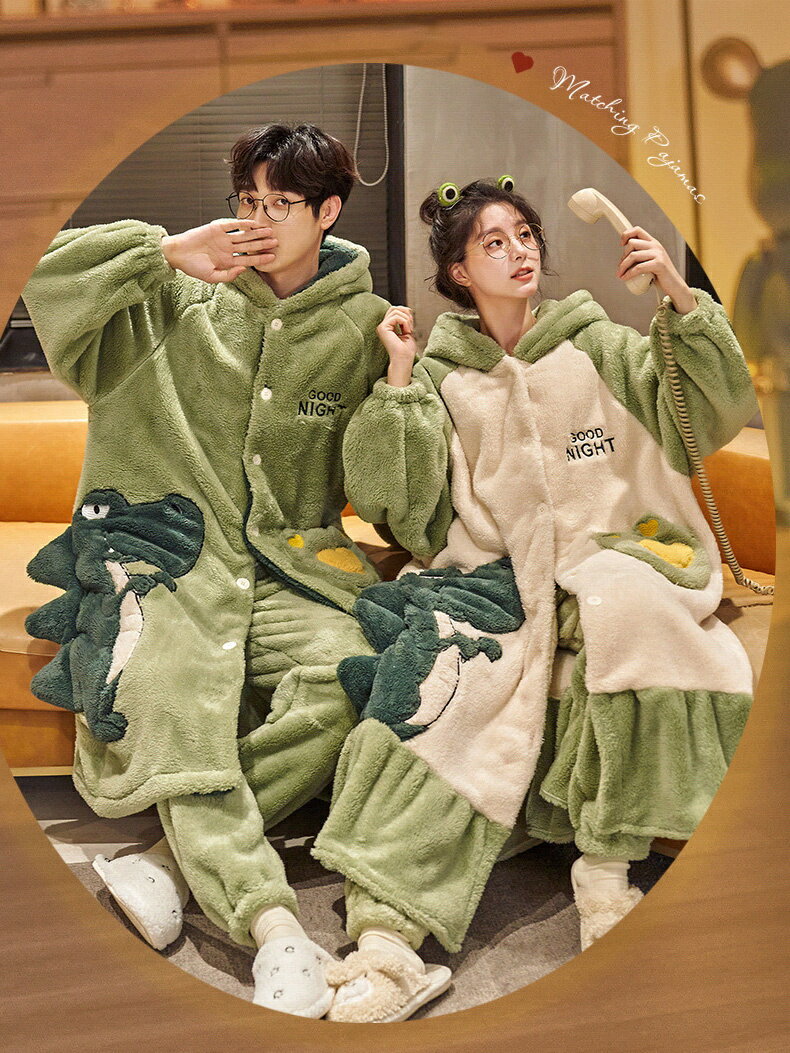 着ぐるみ パジャマ ペアパジャマ 秋冬 恐竜 可愛い 冬 ペア パジャマ もこもこ ルームウェア フード付き カップル ペア 夫婦 部屋着 モコモコパジャマ レディース ナイトガウン 動物 怪獣 もこもこ ペアパジャマ プレゼント 誕生日 修学旅行 中学生