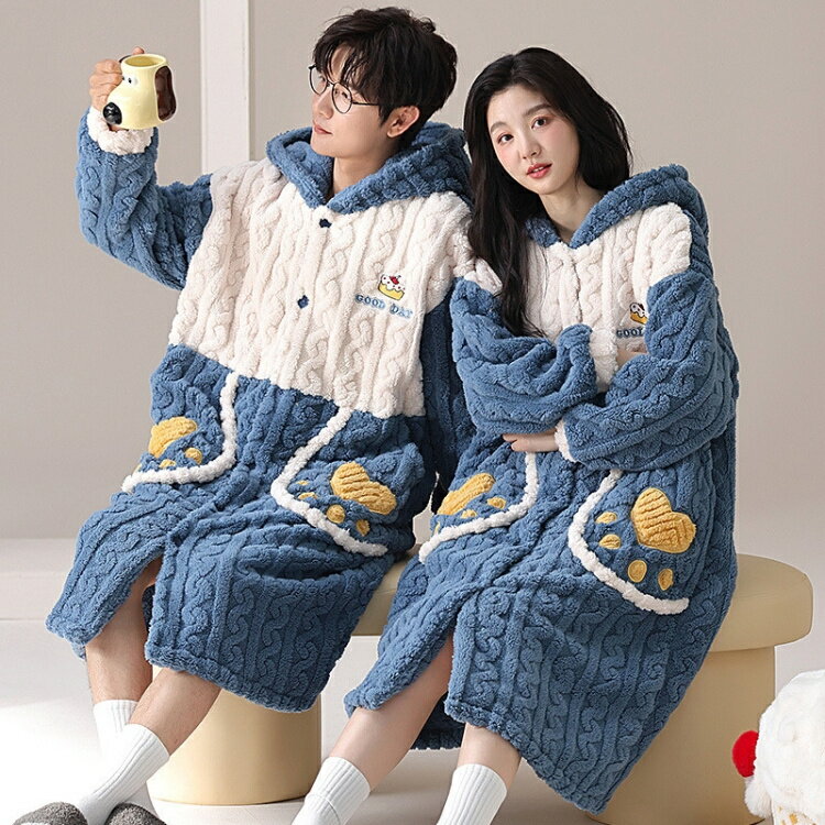 パジャマ ペア ルームウェア レディース メンズ ブ 青 可愛い もこもこ 冬用 裏起毛 ペアパジャマ カップル フラノ ペアセット 長袖 防寒 部屋着 お揃い パジャマ セットアップ 結婚祝い プレゼント ペアルック 冬 厚手 記念日 お祝い
