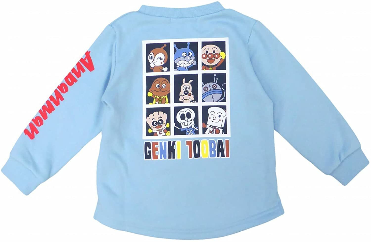 アンパンマン　バックプリントスウェットシャツ　長袖スウェット　裏毛トレーナー【バンダイアンパンマンキャンペーン対象】 子供 男の子 女の子 長袖トレーナー　Anpanman　90/95/100cm