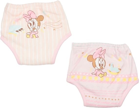 新入荷　[ディズニー] 乳幼児用トレーニングパンツ ミニー'24 トレパン 6層 トレーニングパンツ 2枚組 ベビー お名前タグ付き 男児 男の子