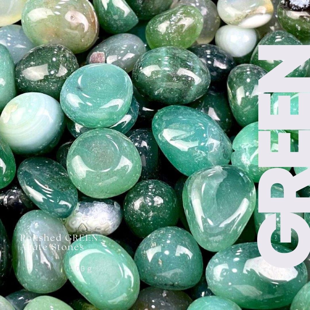 緑瑪瑙(グリーンアゲート)磨き石|サイズ別 500gパック 天然石・パワーストーン・インテリア・浄化
