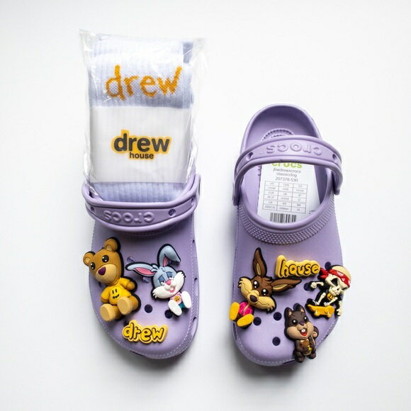 【公式 正規品】Drew House　drew house × Crocs (ドリューハウス×クロックス) / Crocs X Justin Bieber with drew house 2 / LAVENDER　限定コラボ第2弾　 正規品 【中古】 【新古品　未使用品】