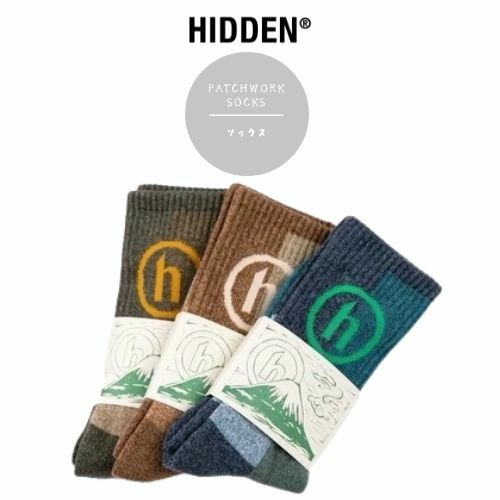 【公式 正規品】HIDDEN® Socks Patchwork Socks　サイズ：OS(FREE)　靴下 正規品 【中古】 【新古品　未使用品】日本製MADE IN JAPAN