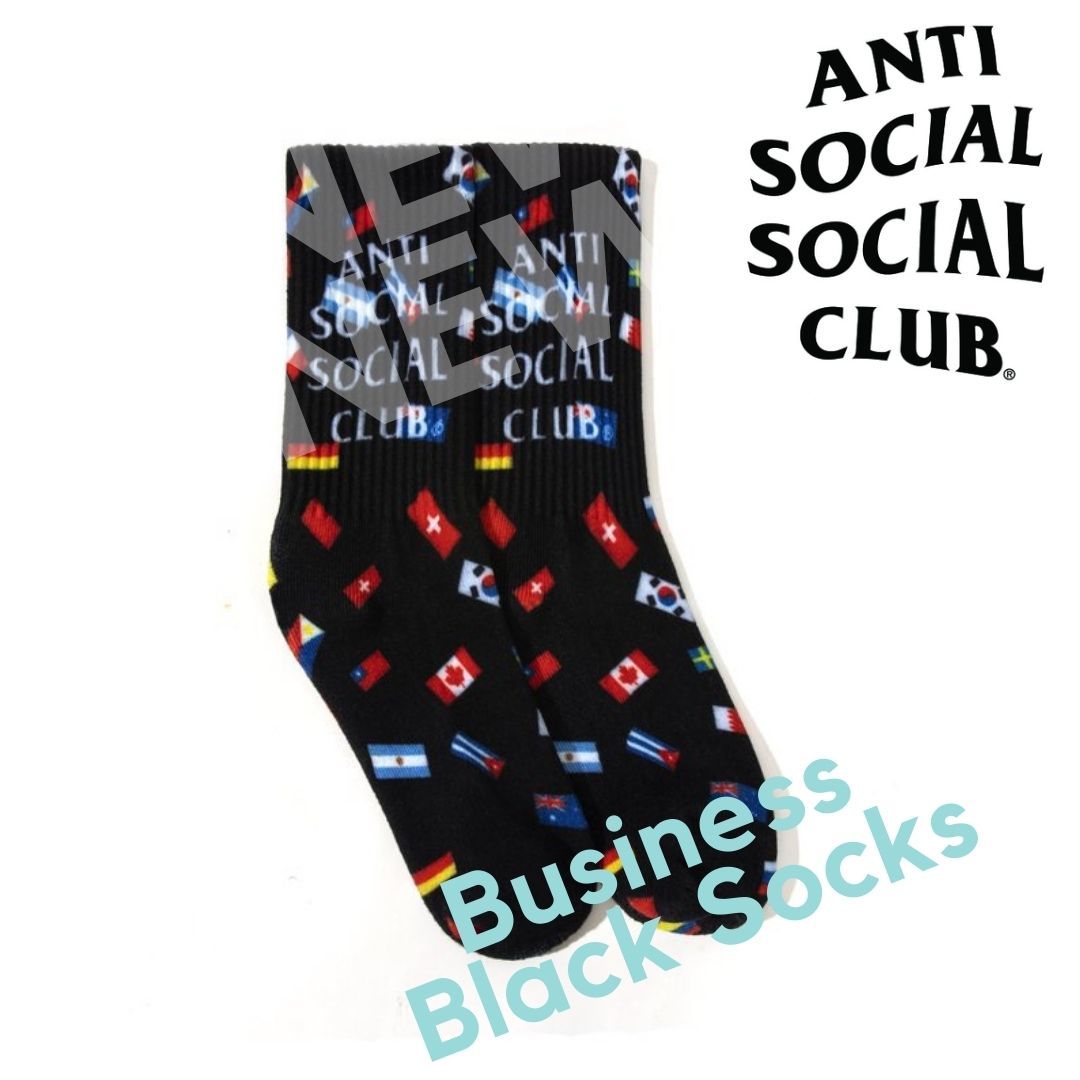 anti social 　assc　ASSCBusiness Black Socks ブラック（黒）ASSC ソックス　靴下サイズ one size