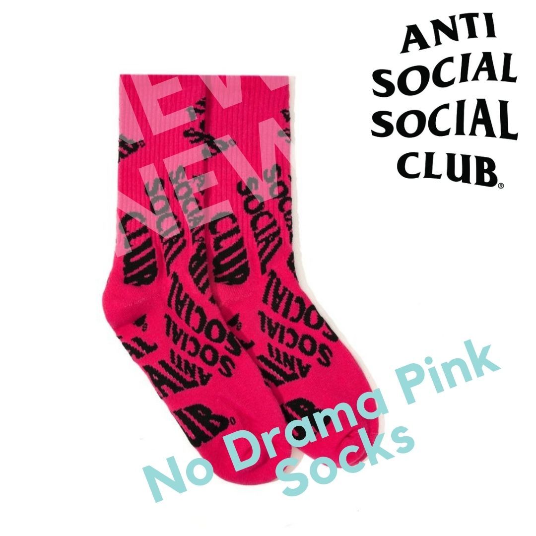 anti social 　assc　ASSCNo Drama Pink Socks　ピンクASSC ソックス　靴下サイズ one size