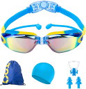 ゴーグル 水泳 子供 キッズ プール スイミングゴーグル 幼児対応 くもり止め UVカット 3歳から15歳まで使える 水中メガネ 水中眼鏡 小学生 耳栓 ノーズ...