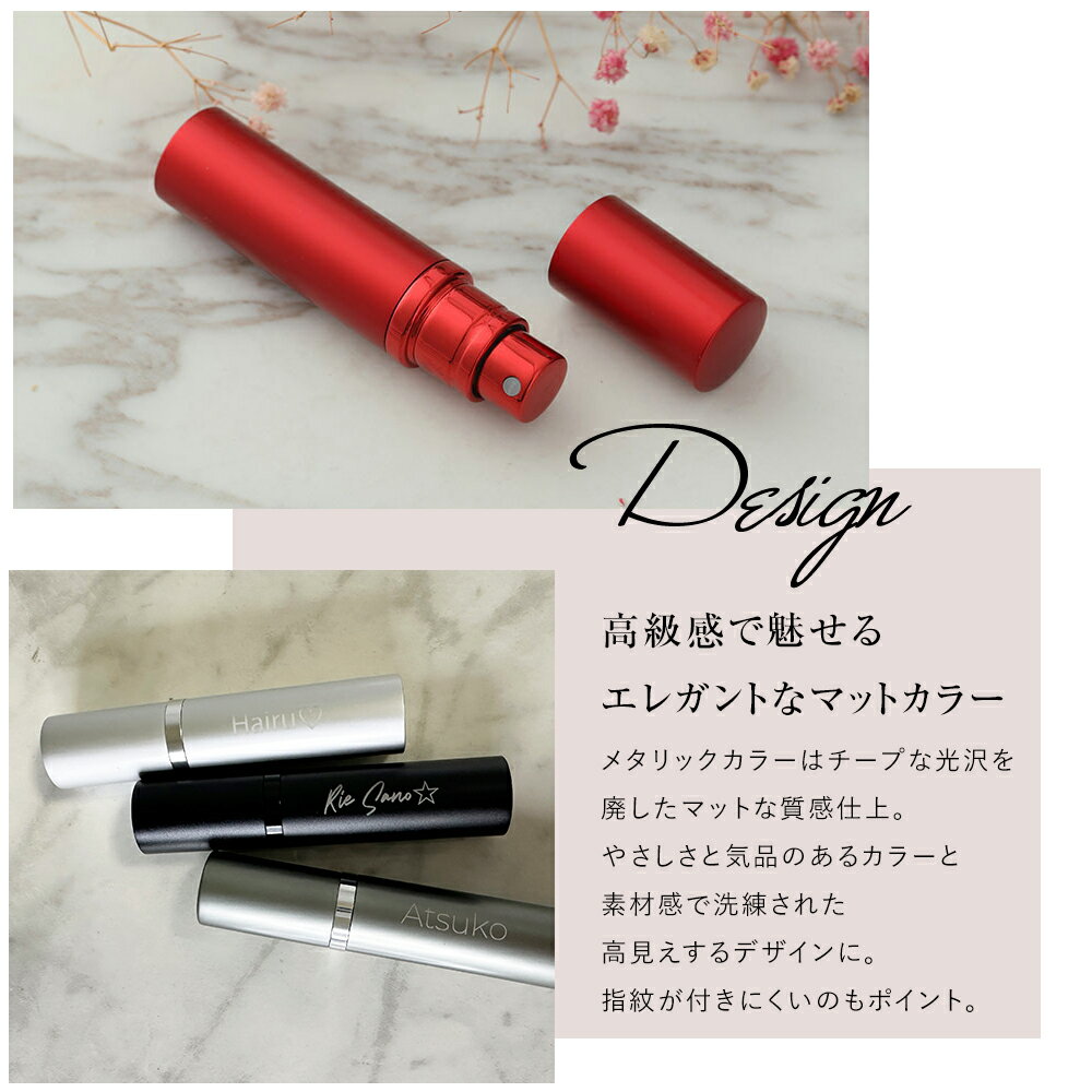 香水 アトマイザー 漏れない 5ml 詰め替え 名入れ プレゼント かわいい おしゃれ ...