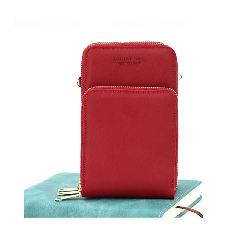 ショルダーバッグ ワインレッド iphone スマホ ケース 付き カードケース スマホ ポーチ ショルダー（カラーワインレッド