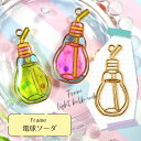 【2個】 電球ソーダ 空枠 レジン枠 / カン カン付き レジン resin 資材 アクセサリーパーツ 手作り 材料 ハンドメイド 手芸 ステンドグラス 電球 ...