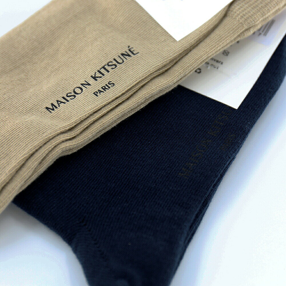 【最短翌日着】MAISON KITSUNE メゾンキツネ 靴下 ソックス TRICOLOR FOX SOCKS AU06400KT0010 並行輸入品