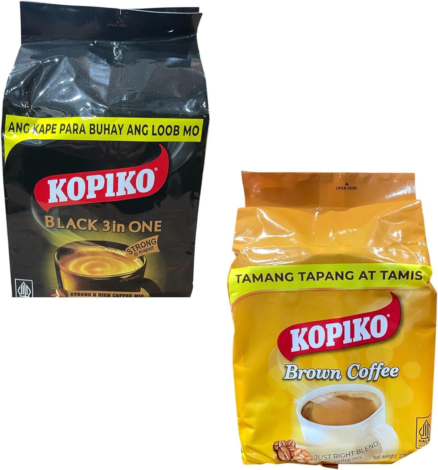 KOPIKO 【 ブラックコーヒー/ブラウンコーヒー 】 お試しセット 各1袋 おうちカフェ インスタントコーヒー 7RabbitRiograndeオリジナルステッカー付 【商標登録番号 第6667215】