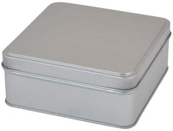 cotta ギフトボックス プレーン缶 角 96L ブリキ缶 シンプル アレンジ オリジナルデザイン 紫外線 湿気 衝撃 スチール シルバー ちょうどいいサイズ プレゼント サプライズ ギフト 贈り物