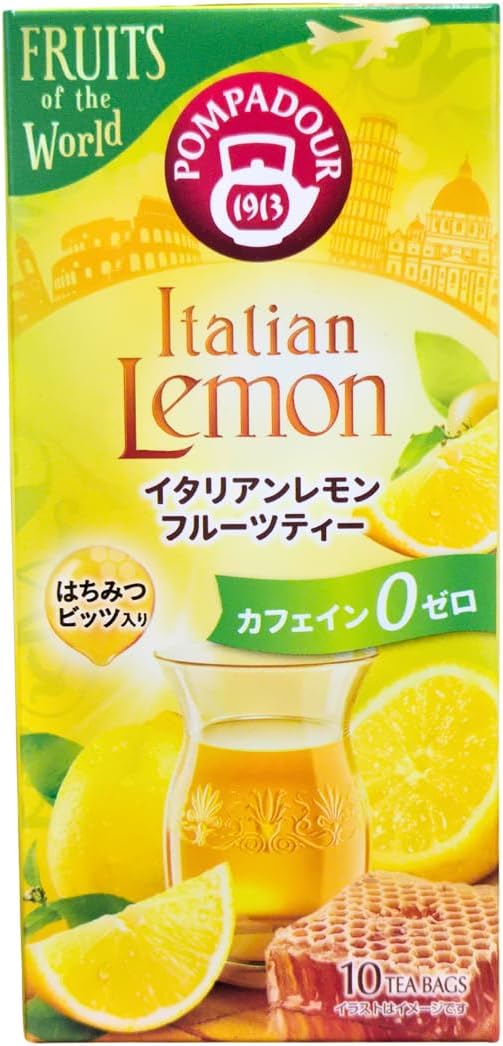 ポンパドール イタリアンレモン フルーツティー 10TB入り 1箱 ハーブティー ノンカフェイン カフェインゼロ カフェインレス レモンティー はちみつ入り 紅茶 ティーバッグ 個包装 リラックス ギフト ドイツ産