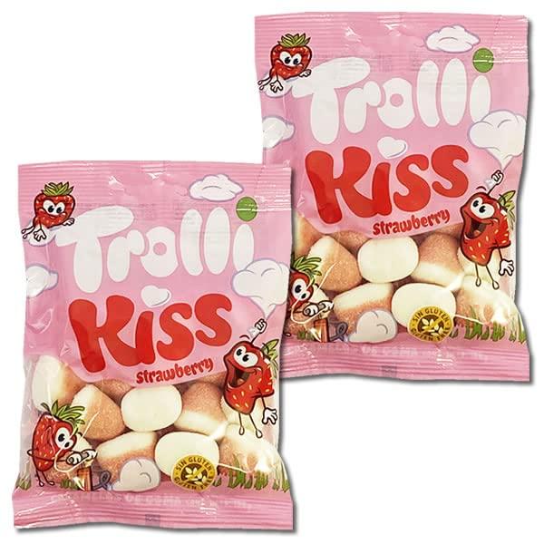 乐天商城 - 【おやつ・配布用】Trolli トローリ ストロベリーキス グミ 2袋お試しセット 輸入菓子　バナナ　マシュマロ　ストロベリーフレーバー　スペイン　輸入　海外　外国　プレゼント　大 個包装