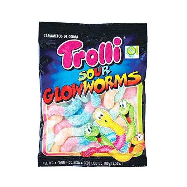 トローリ　サワーグローワームス(グミ)　100g×3袋【(ポスト投函)、代引不可、配達日・時間帯指定不可】..