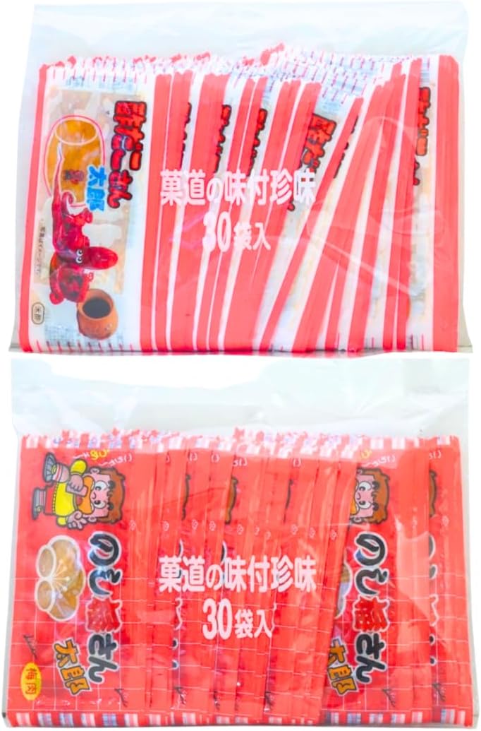 華道 酢だこさん太郎 【 30枚 】 / のし梅さん太郎 【 30枚 】 2種 60枚 セット 珍味 駄菓子 詰め合わせ アソート 食べ比べ 美味しい ..