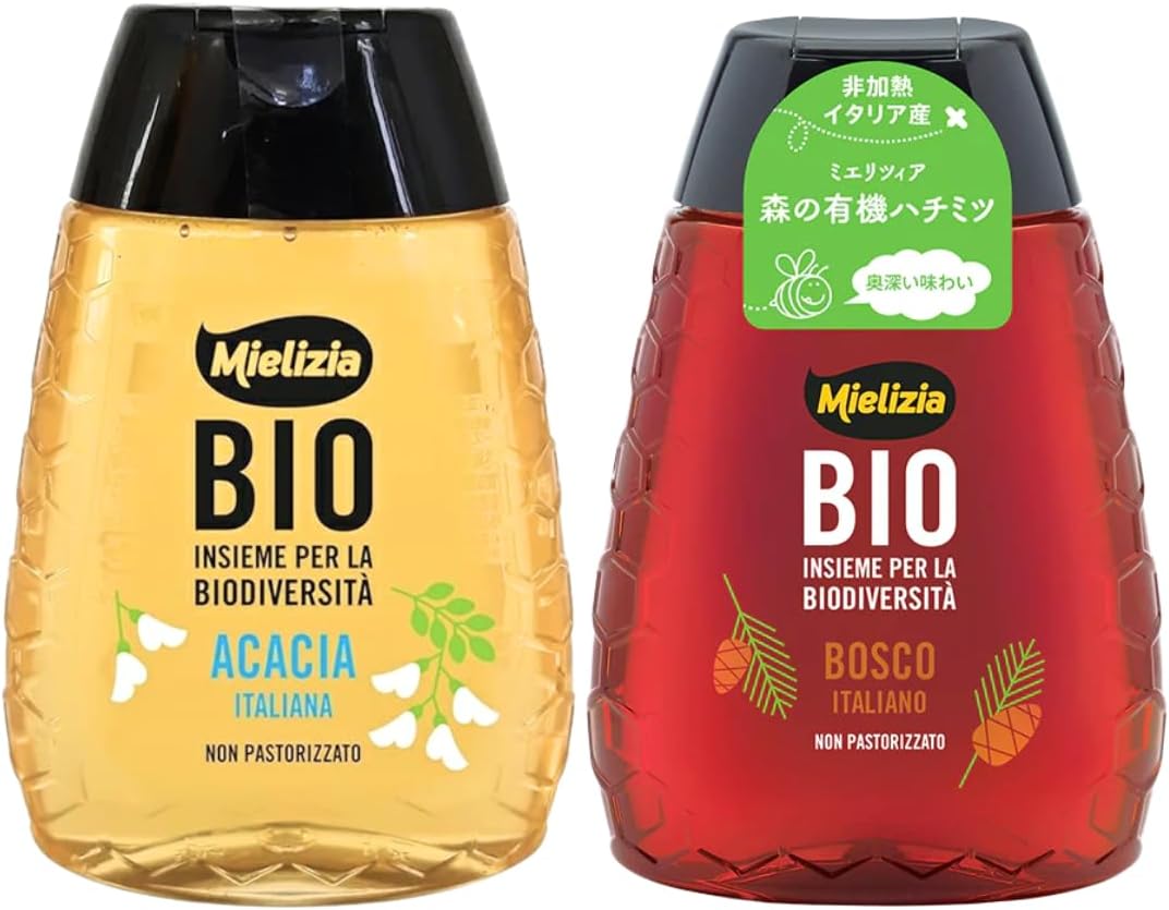 乐天商城 - ミエリツィア アカシアのハチミツ 森のハチミツ 250g 2種セット Mielizia はちみつ 蜂蜜 イタリア産 純粋 甘露蜜 食べ比べ ナチュラル スクイーザーボトル 7RabbitRiograndeオリジナルステッカー付 【商標登録番号 第6667215】