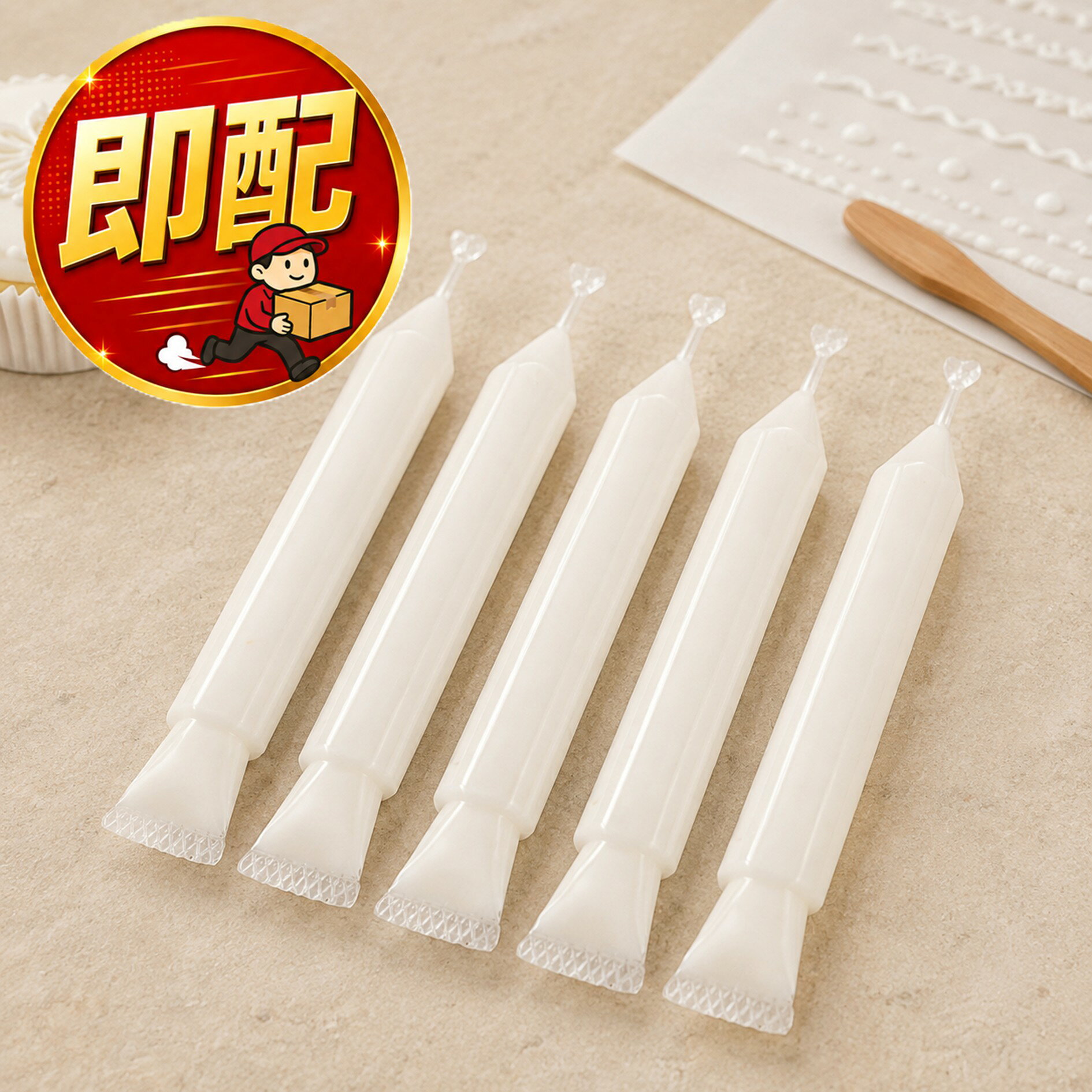 cotta (コッタ) デコれーとペン 【 ホワイト 5本 】速乾性タイプ デコペン チョコペン ホワイトチョコペン ホワイトチョコ デコチョコペン 製菓材料 バレンタイン ホワイトデー 手作り ケーキ チョコ 白 ケーキ作り お菓子作り デコレーション 製菓