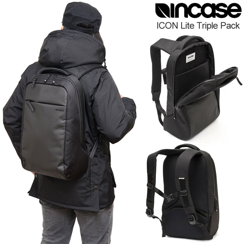 インケース Incase リュック メンズ レディース アイコンライトトリプルパック ICON Lite Triple Pack ブラック 22.9L 137201053002 2021AW bpk bns2112ripe