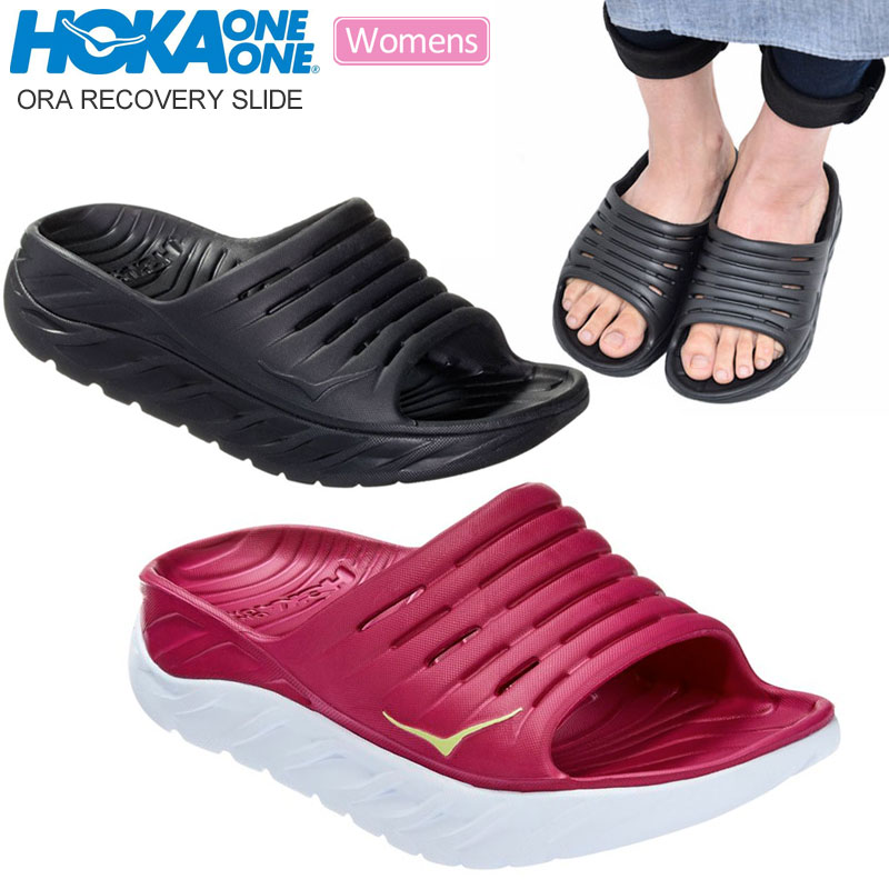 【正規取扱店】ホカオネオネ HOKA ONE ONE サンダル レディース オラリカバリースライド ブラック フェステバルフクシア 23-25cm W ORA RECOVERY SLIDE 1099674 2022SS sdl【靴】2202ripe