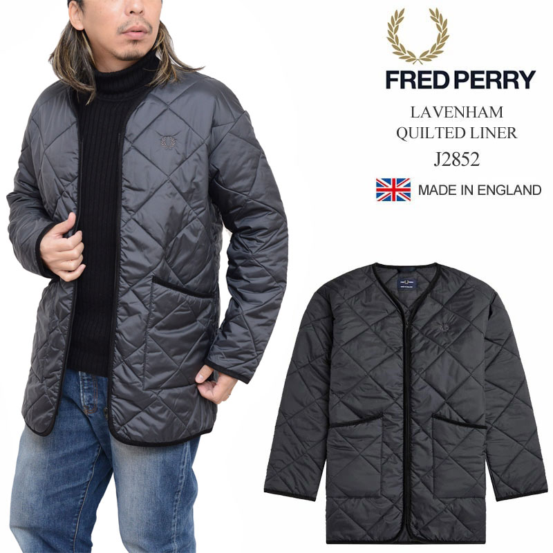 SALE 30％OFFフレッドペリー FREDPERRY イングランド製 アウター メンズ ラベンハムキルトライナー ブラック MADE IN ENGLAND LAVENHAM QUILTED LINER J2852 2022AW【服】2209ripe【返品交換・ラッピング不可】