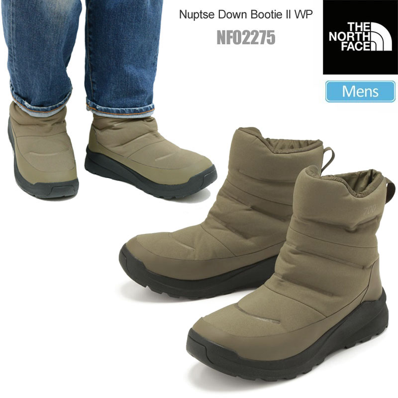 SALE 30％OFFノースフェイス THE NORTH FACE スノーブーツ 防水 メンズ ヌプシダウンブーティー2ウォータープルーフ Nuptse Down Bootie II WP ブラック オリーブ 25-29cm NF02275 2022AW wbt【靴】2211ripe【返品交換・ラッピング不可】