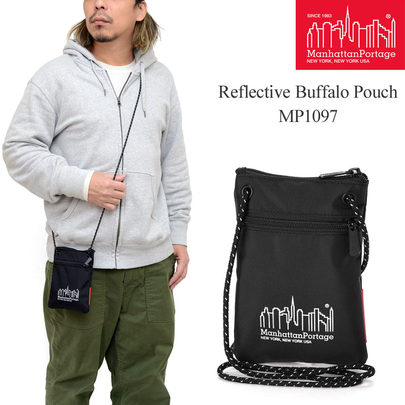 マンハッタンポーテージ Manhattan Portage ショルダーバッグ サコッシュ メンズ レディース リフレクティブバッファローポーチ Reflective Buffalo Pouch ブラック MP1097 2023SS 2303ripe