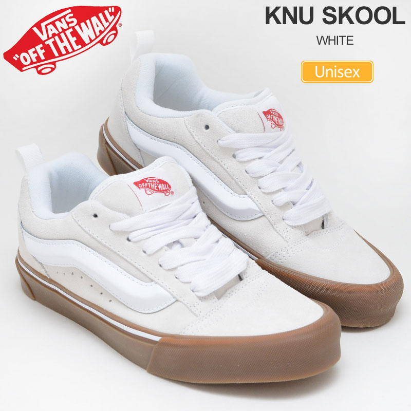 【正規取扱店】バンズ VANS スニーカー メンズ レディース ニュースクール KNU SKOOL ホワイト ガム VN0009QCWHT 2023AW snk【靴】2307ripe