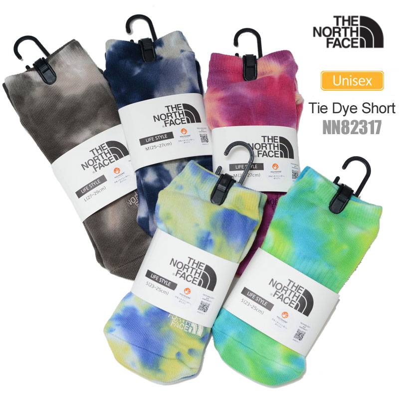 ノースフェイス THE NORTH FACE 靴下 ソックス 抗菌 防臭 メンズ レディース ユニセックス タイダイショート Tie Dye Short NN82317 2024SS 2402ripe