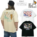 ゴースローキャラバン go slow caravan Tシャツ 半袖 メンズ USA/C スクエアLOGOバックプリントゆったりTEE 321913A 2024SS sst 【服】2404ripe M便 1/1