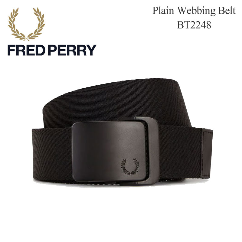 乐天商城 - フレッドペリー FREDPERRY プレーンウェビングベルト Plain Webbing Belt ブラック BT2248 2026SS 2603ripe[M便 1/1]【割引クーポン対象外】