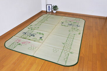 【国産い草でこの価格★スーパーSALE10%OFF！】【純国産】い草ラグ　松竹梅約176×230cm 【長方形】日本製　い草　天然素材　ラグ　カーペット　畳　フローリング